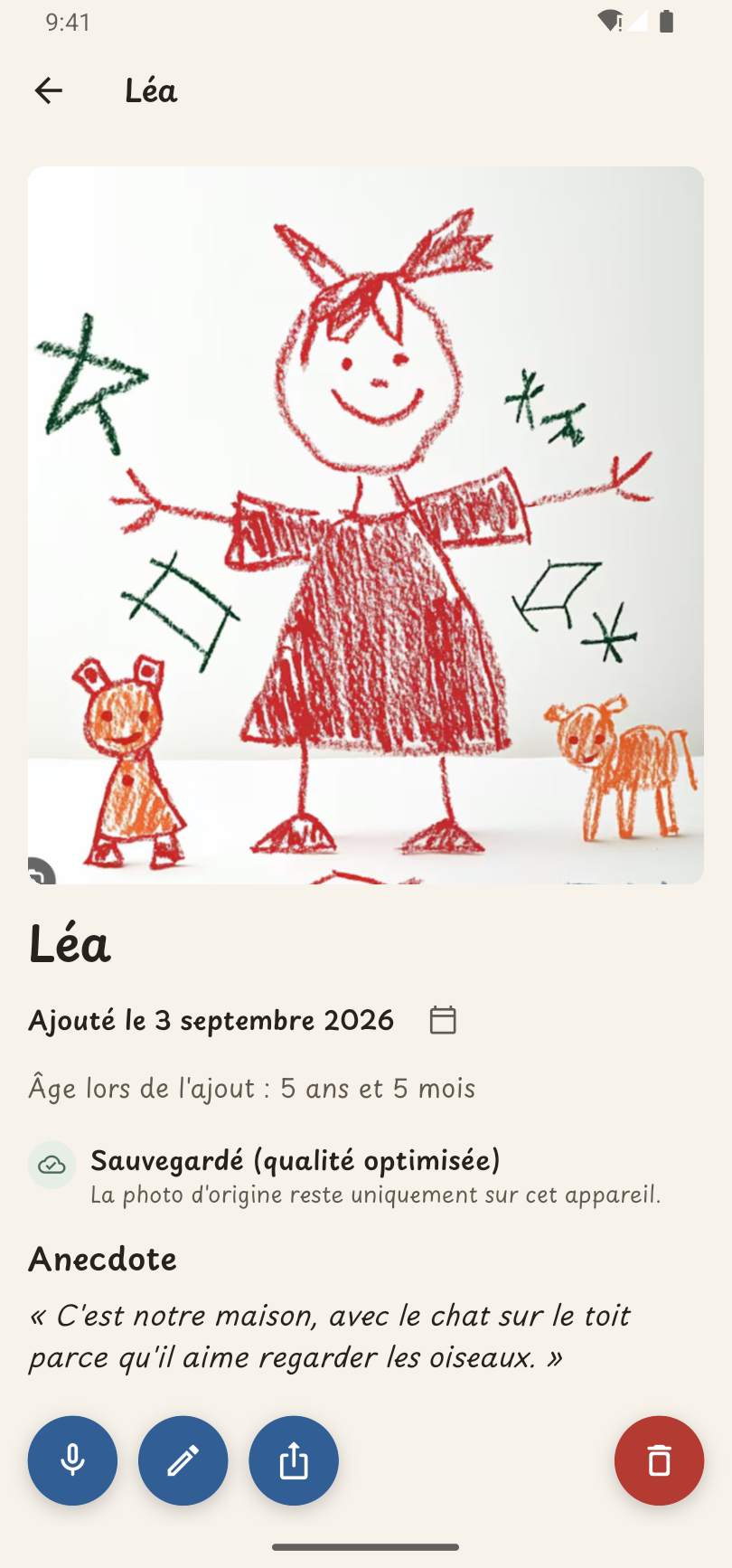 L'anecdote spontanée et l'enregistrement audio de l'enfant.