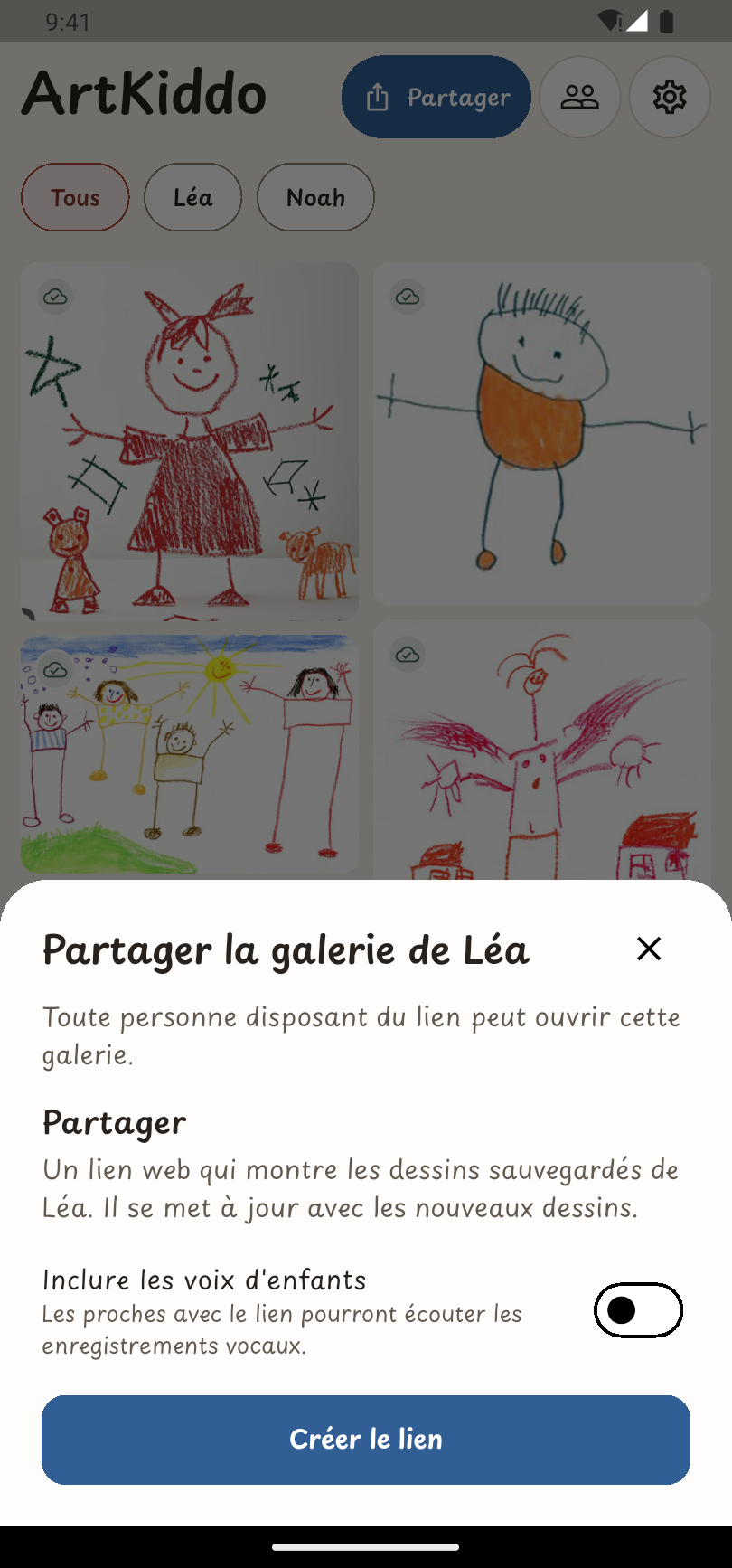 Le partage privé pour les grands-parents, sans aucune installation.